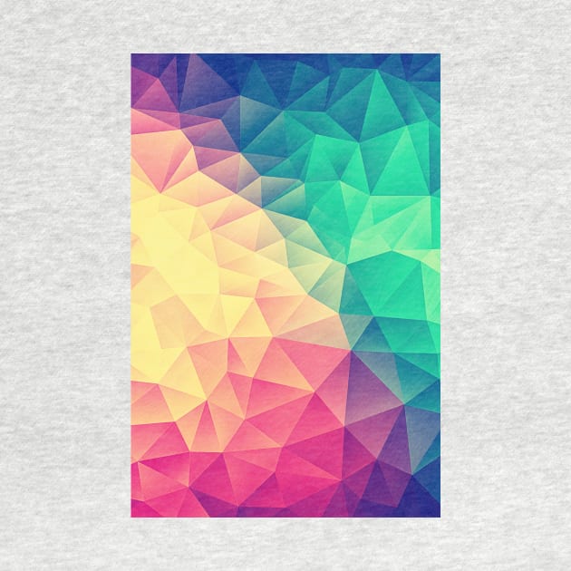 Color bomb! Abstract Polygon Multi Color Cubism Low Poly Triangle Design by badbugs